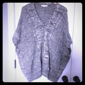 Moth by Anthropologie Gray Poncho Cocoon Sweater